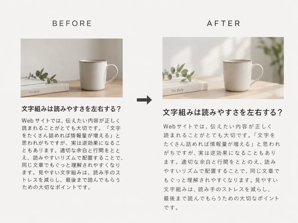 余白によるデザインの差